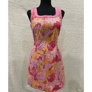 Lilly Pulitzer orange pink jungle animal dress size 6